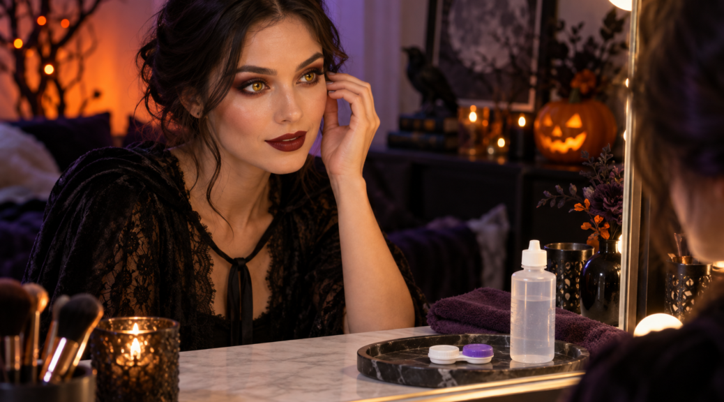 Costume lenses completing a Halloween look
